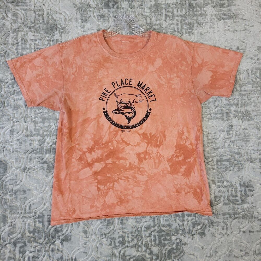 Pike Place Market Shirt Women's Medium Tie Dye Seattle Washington Casual - Picture 1 of 7